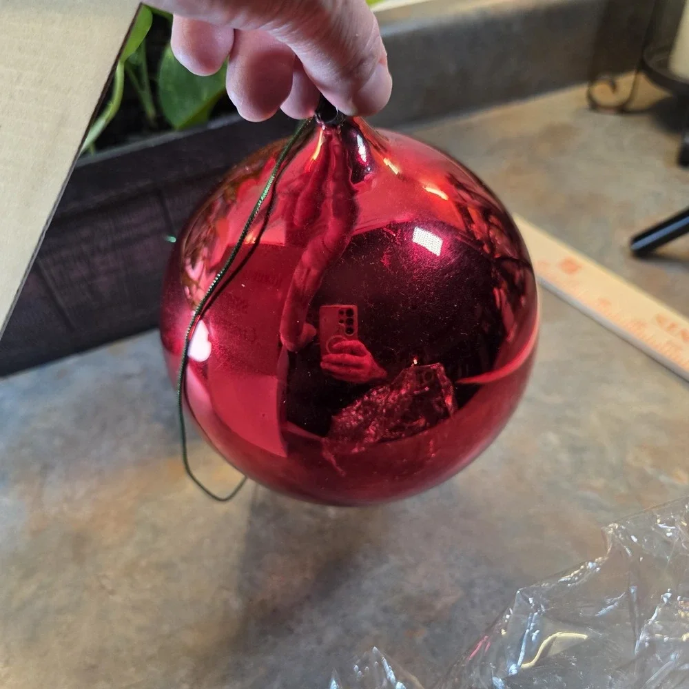 Vintage Dept 56 Mercury Glass Christmas Ball Ornament 6